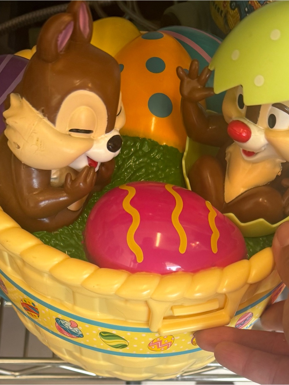 Disney Brown Bunny Easter Basket Playset with Pink and Yellow Eggs